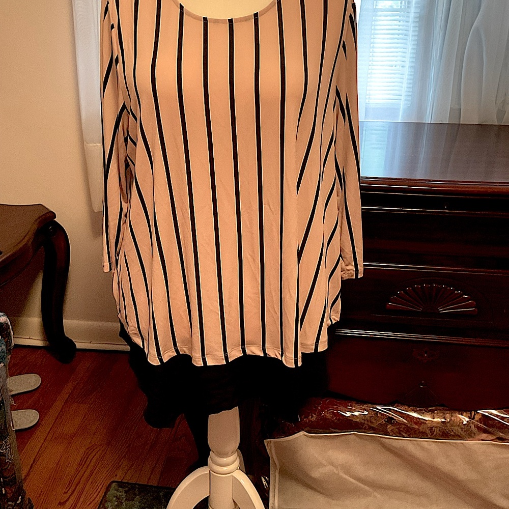 Adrianna Papell 3/4 sleeve striped blouse - 3x